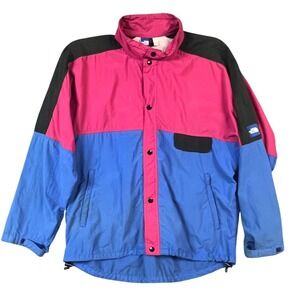 The North Face Windbreaker Jacket Mens Large Pink Blue Vintage Colorblock Retro